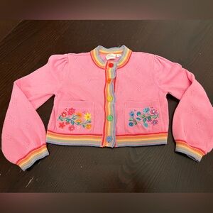 Little Bird Colorful Embroidered Cardigan - 5T (modified)